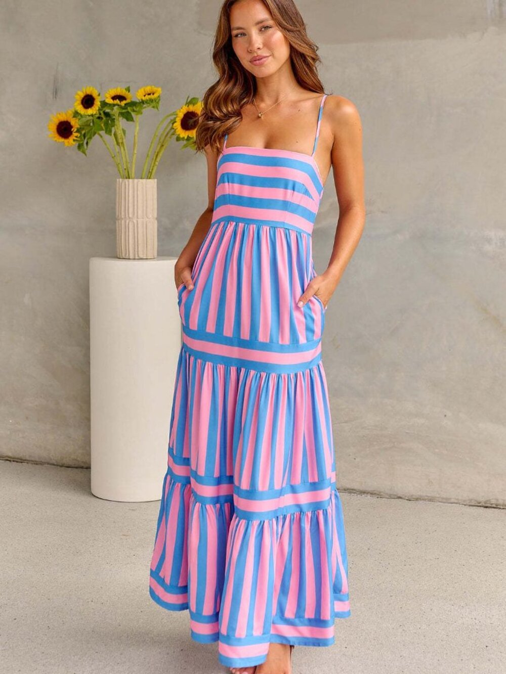 Women's Pink Printed Stretch Midi Dress – Super Soft Bodycon Dress